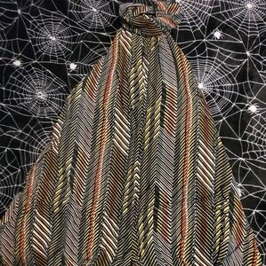 ASTR THE LABEL STRIPED CHEVRON HALTER ROMPER